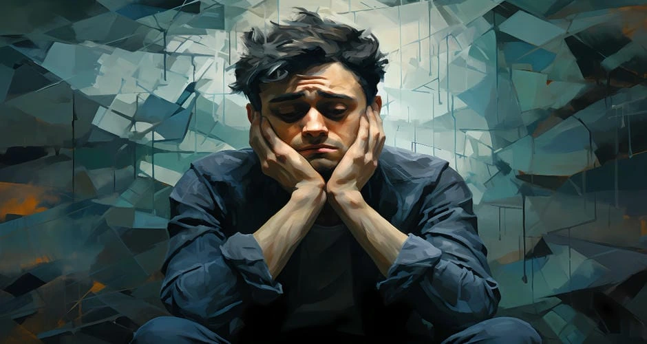 A sad person due to personality disorder
