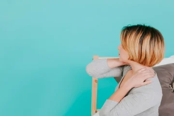 Adult woman with aching neck