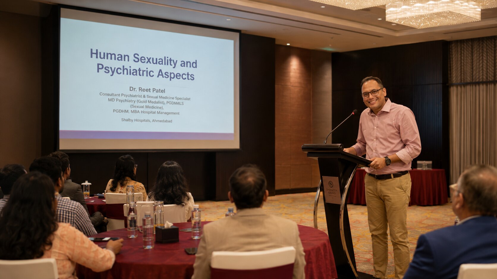Dr Reet Poudel sexologist in Kathmandu speaking at a conference on sexual health and psychosexual care